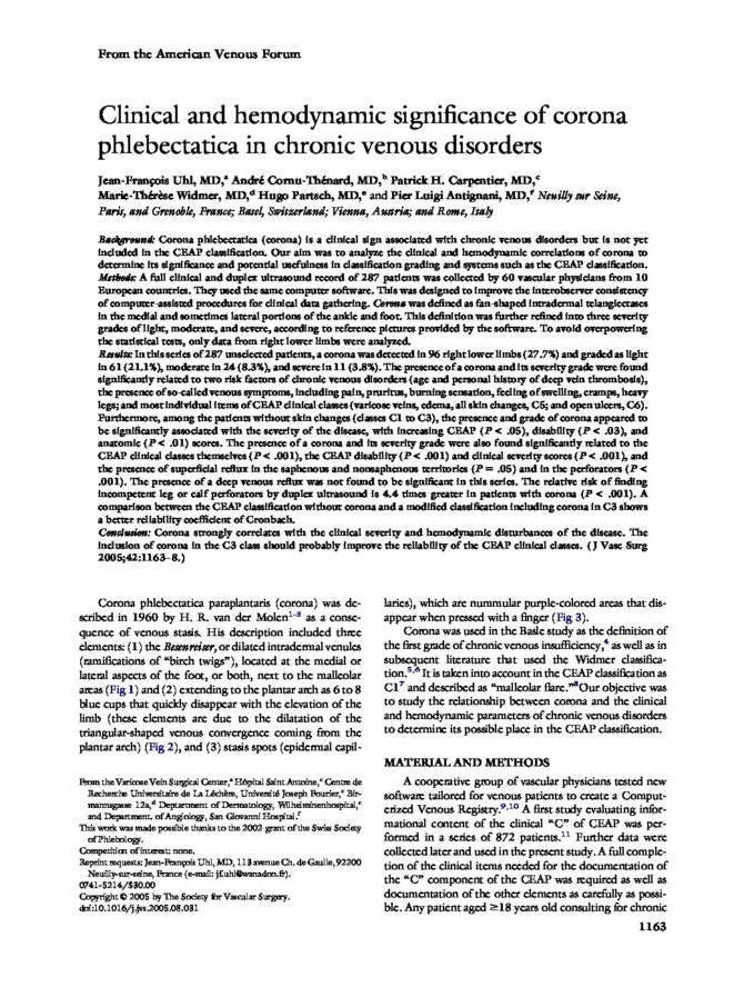 Clinical and hemodynamic significance of corona phlebectatica in ...